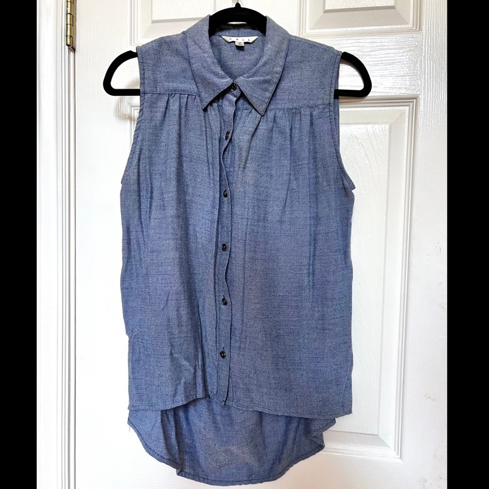 CAbi Heathered Sleeveless Top, Blue